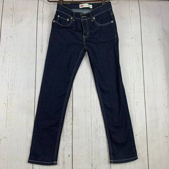 Levis 512 26x26 Tapered Fit Slim Low Rise Dark Blue Jeans‎ Pants Denim Women - Picture 1 of 10